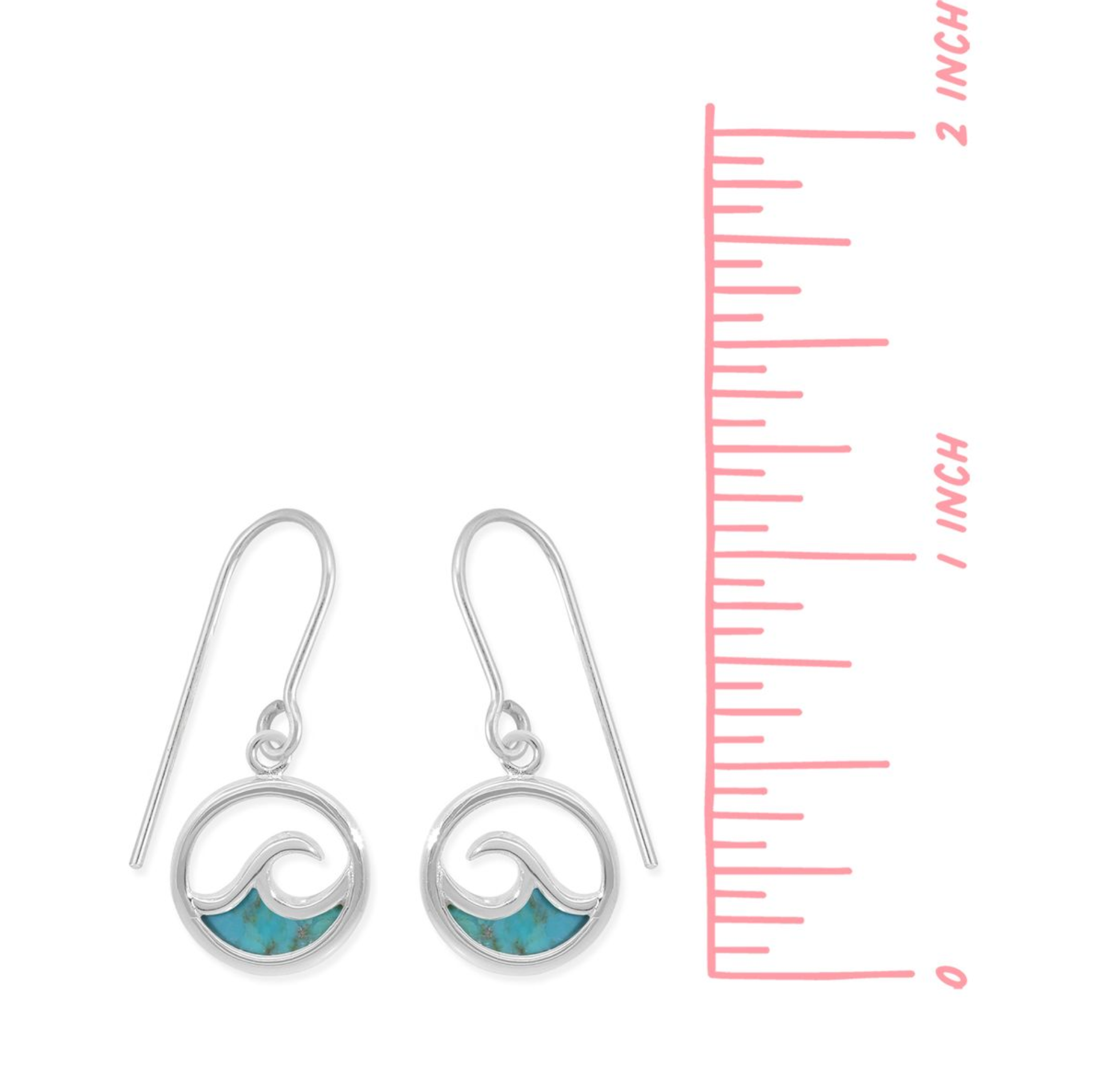 Boma Sterling Silver Outline Opal Ocean Wave Earrings