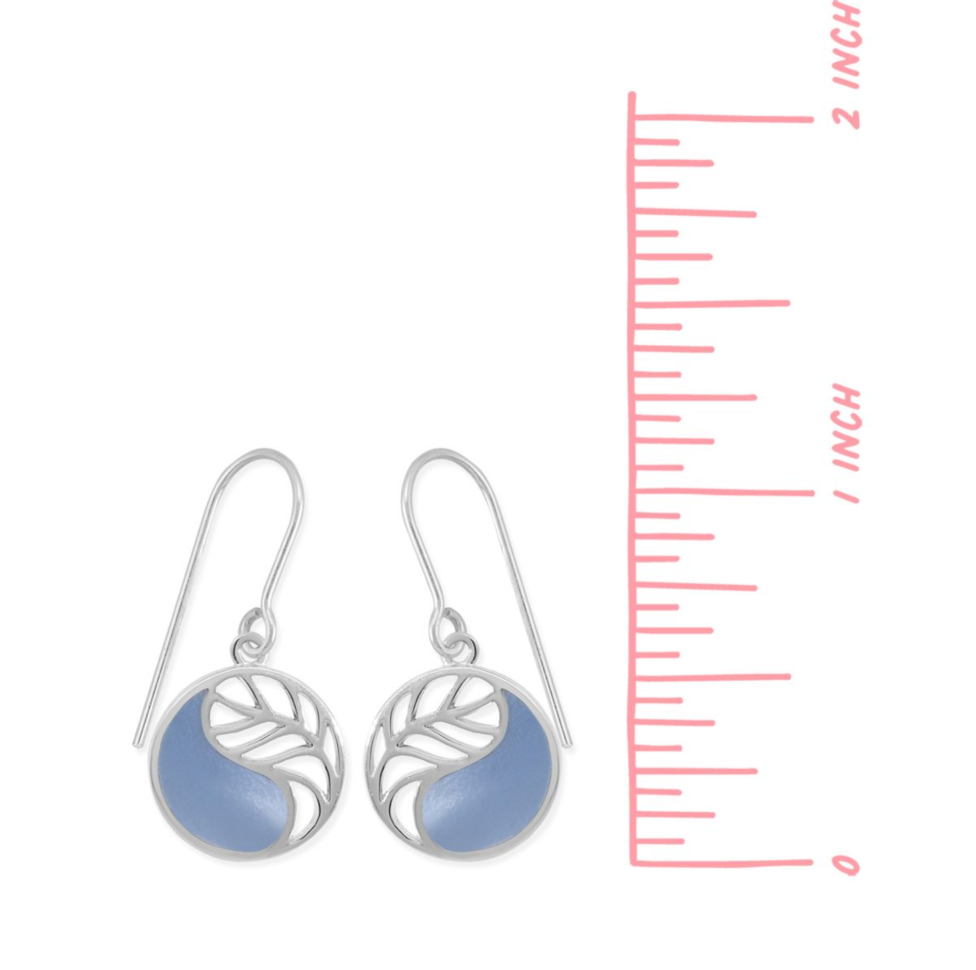 Boma Yin Yang Leaf with Pink Mother of Pearl Earrings