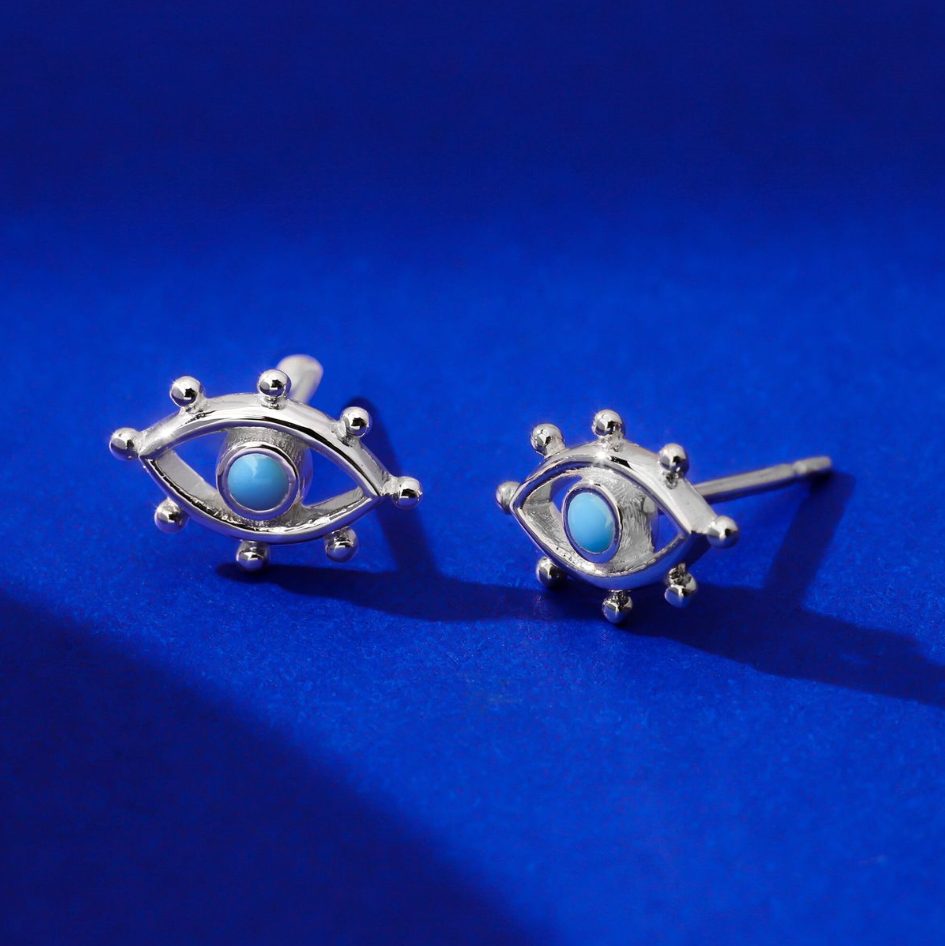Boma Open Evil Eye with Turquoise Stud Earrings