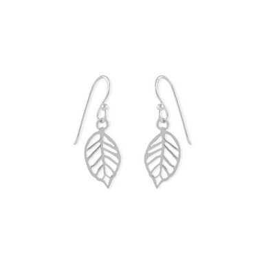 Boma Sterling Silver Leaf Outline Earrings