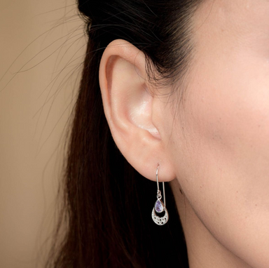 Boma Ornamental Light Amethyst Gemstone Earrings