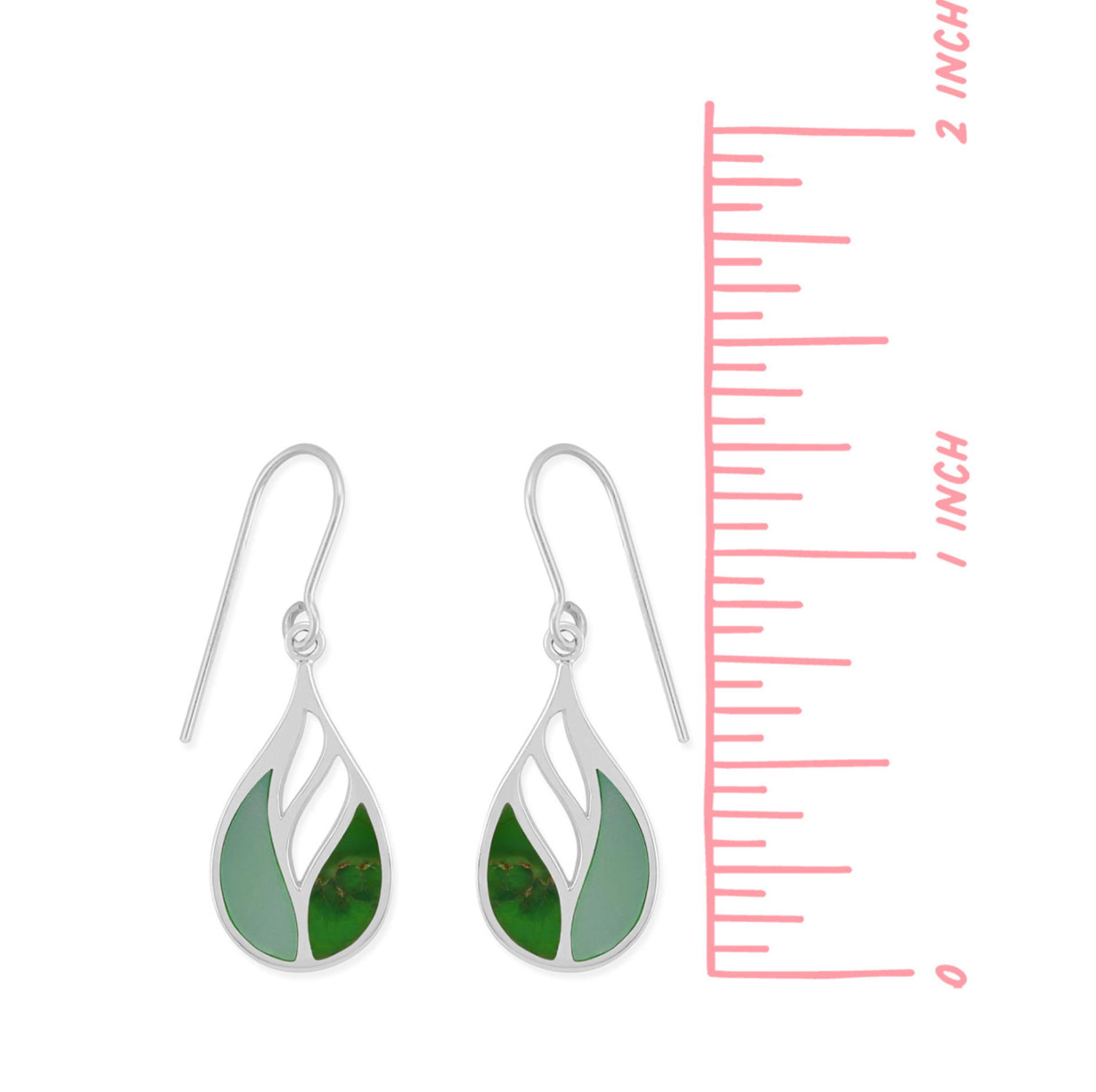 Boma Lotus Green Mother of Pearl and Green Turquoise Earrings