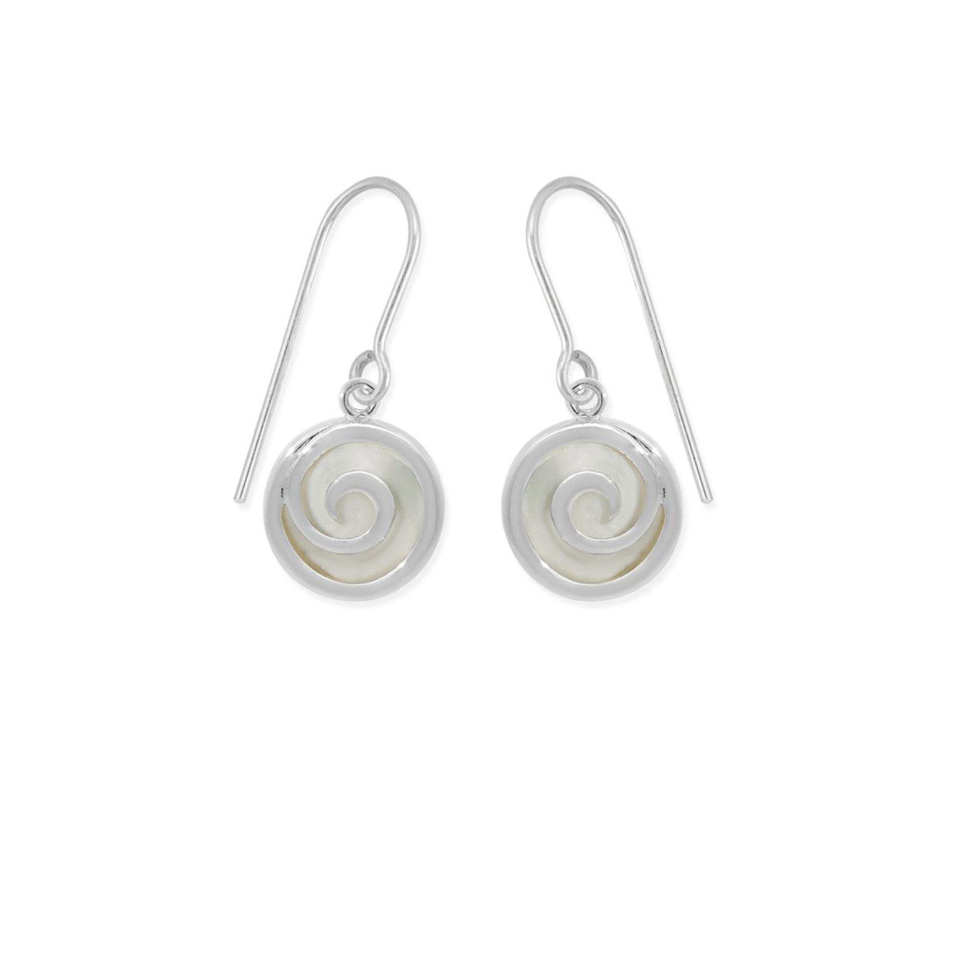 Boma Moari Spiral Dangles with Mother of Pearl Earrings