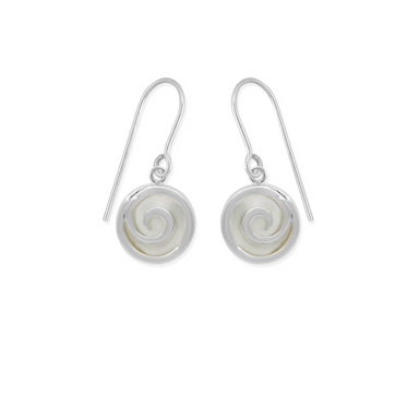 Boma Moari Spiral Dangles with Mother of Pearl Earrings