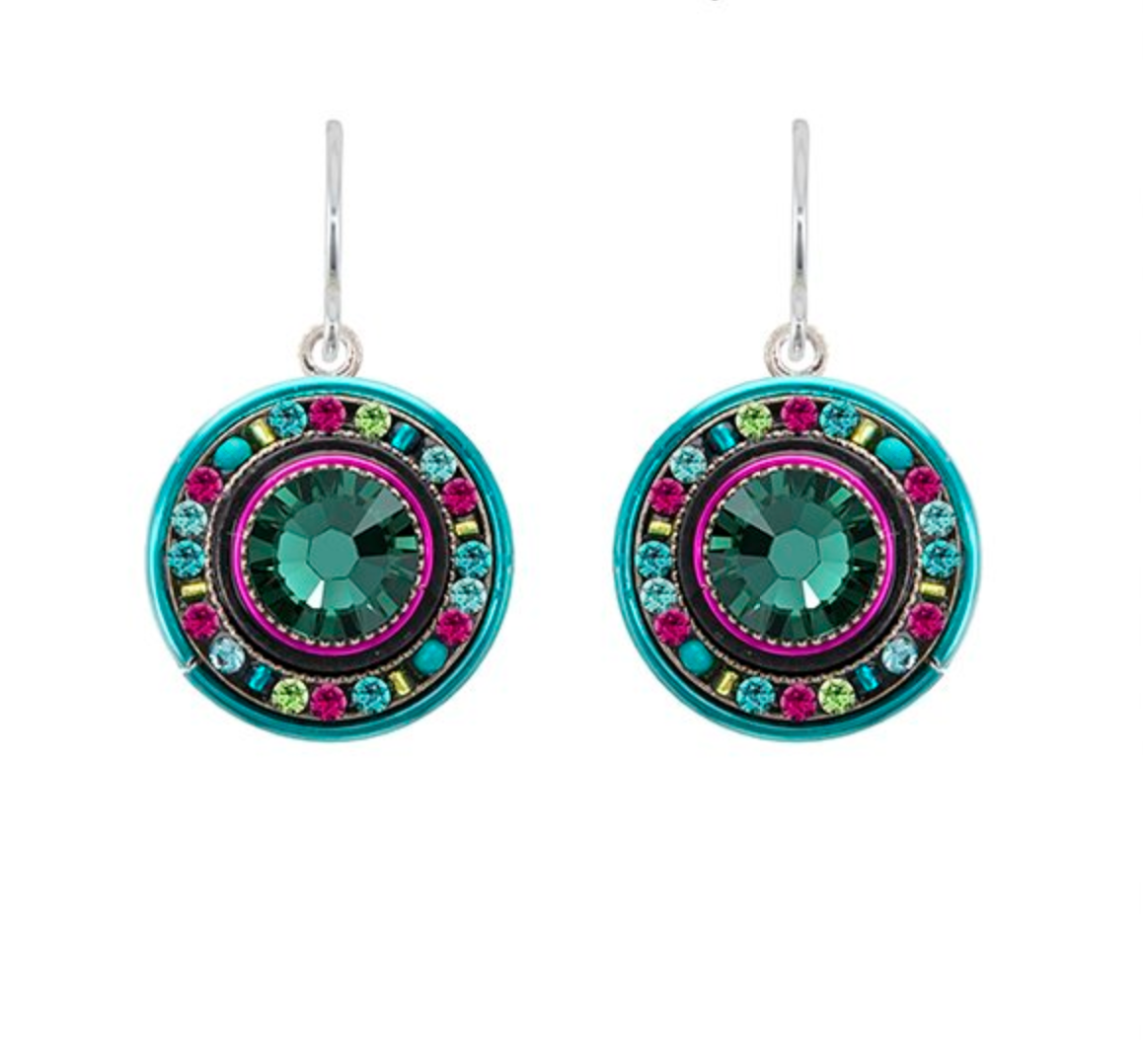 Firefly La Dolce Vita Circle Earrings - Emerald