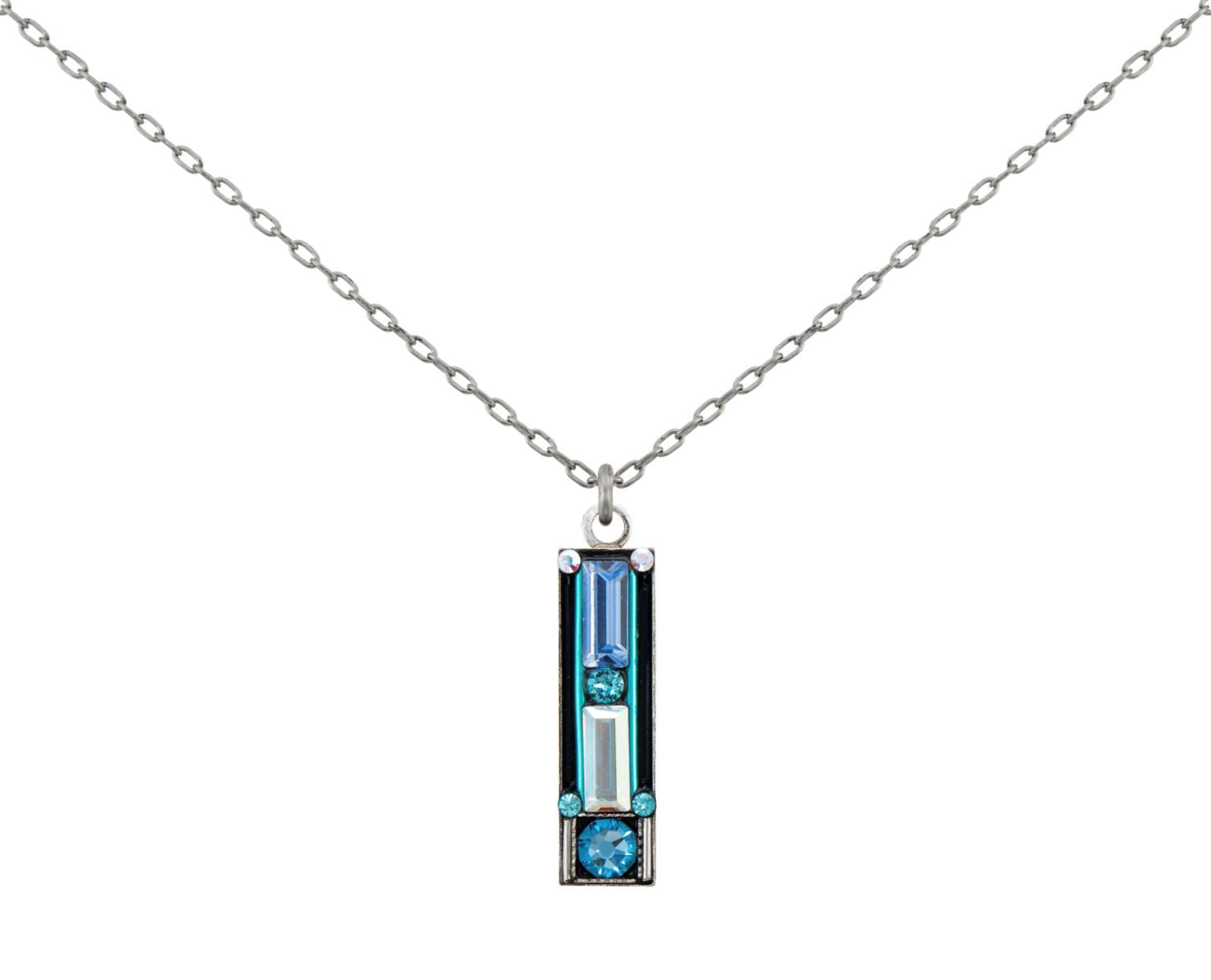 Firefly Architectural Rectangle Pendant Necklace - Ice
