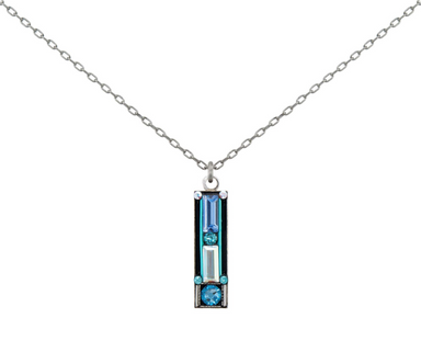 Firefly Architectural Rectangle Pendant Necklace - Ice