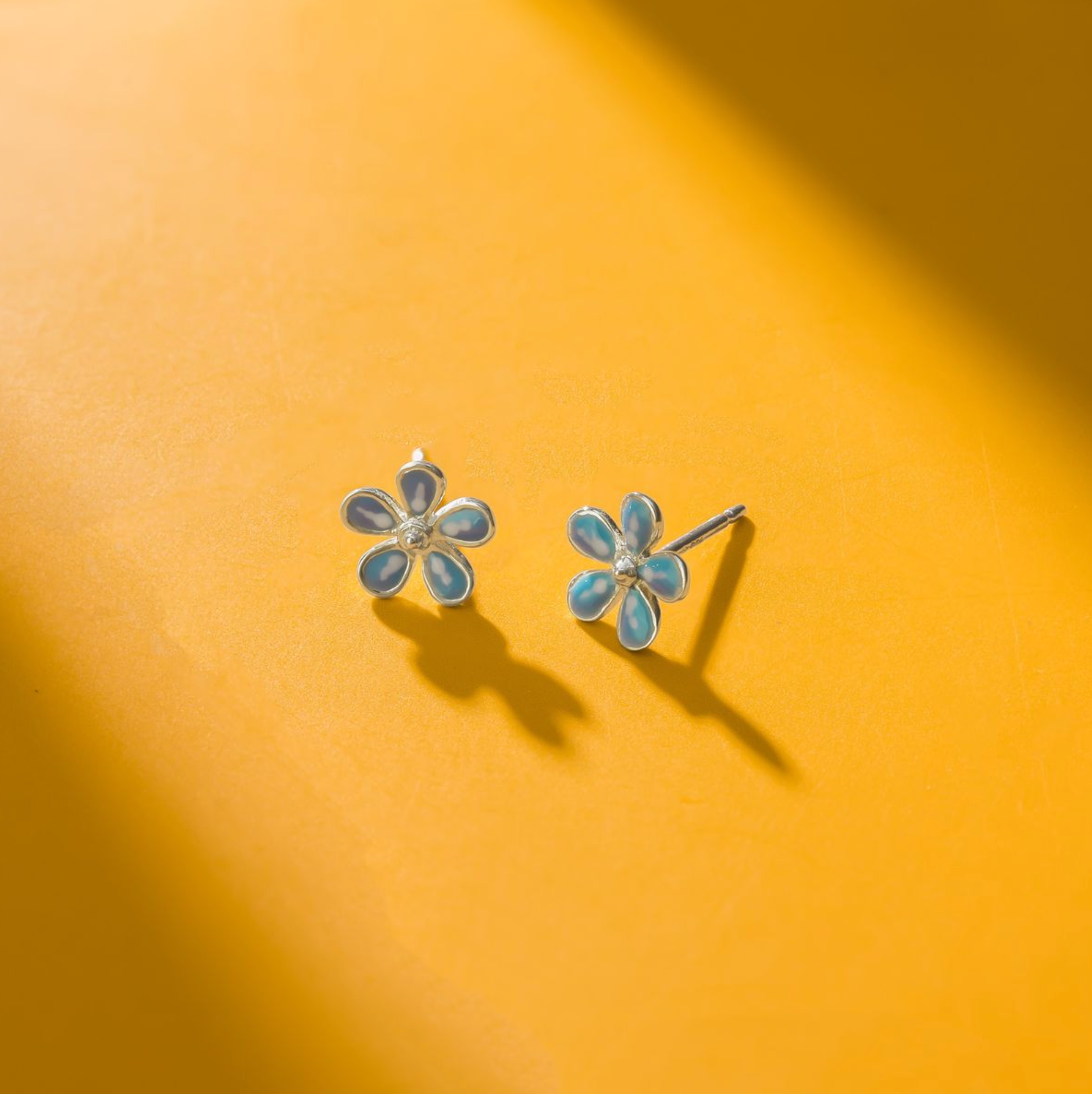 Boma Blue Flower Stud Earrings