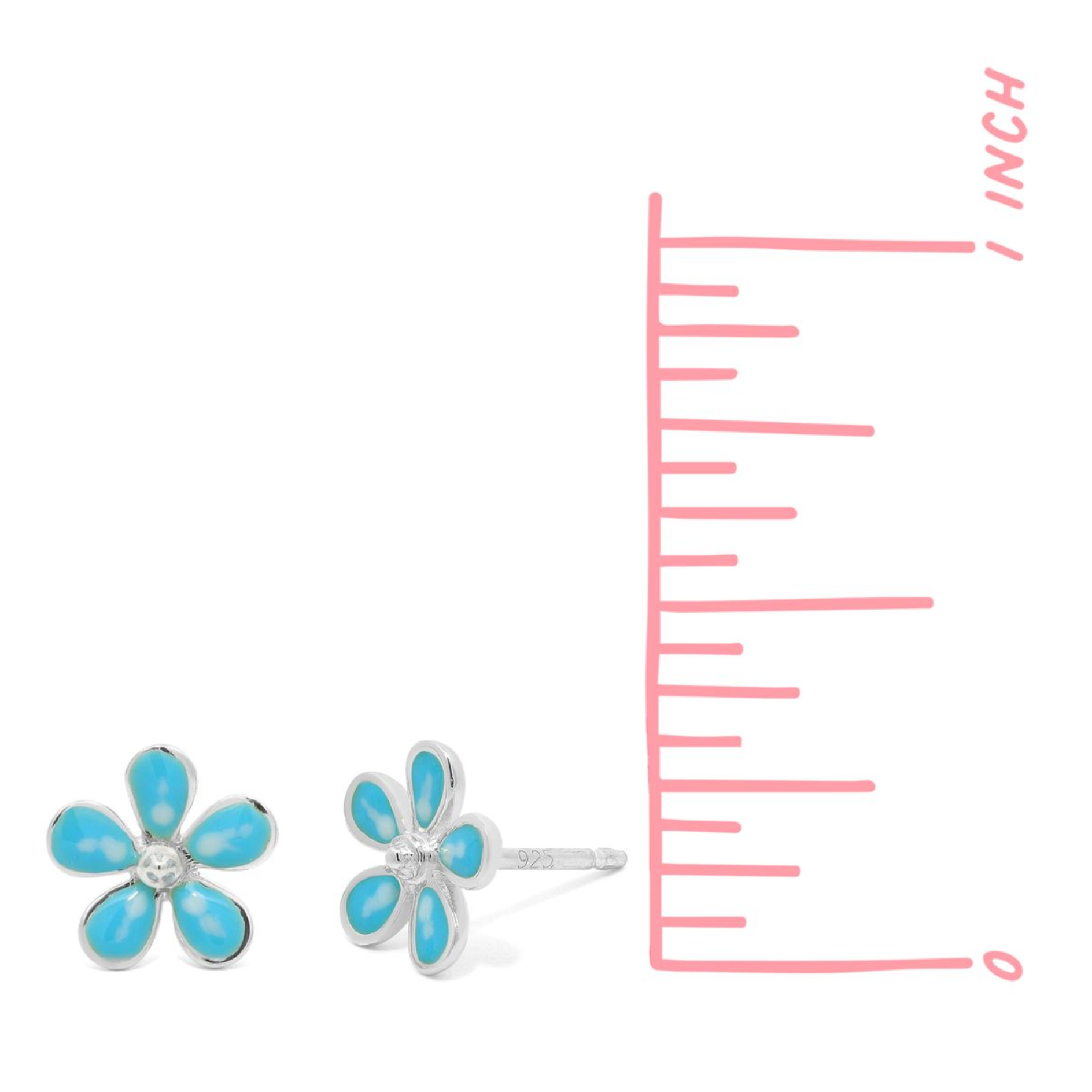 Boma Blue Flower Stud Earrings
