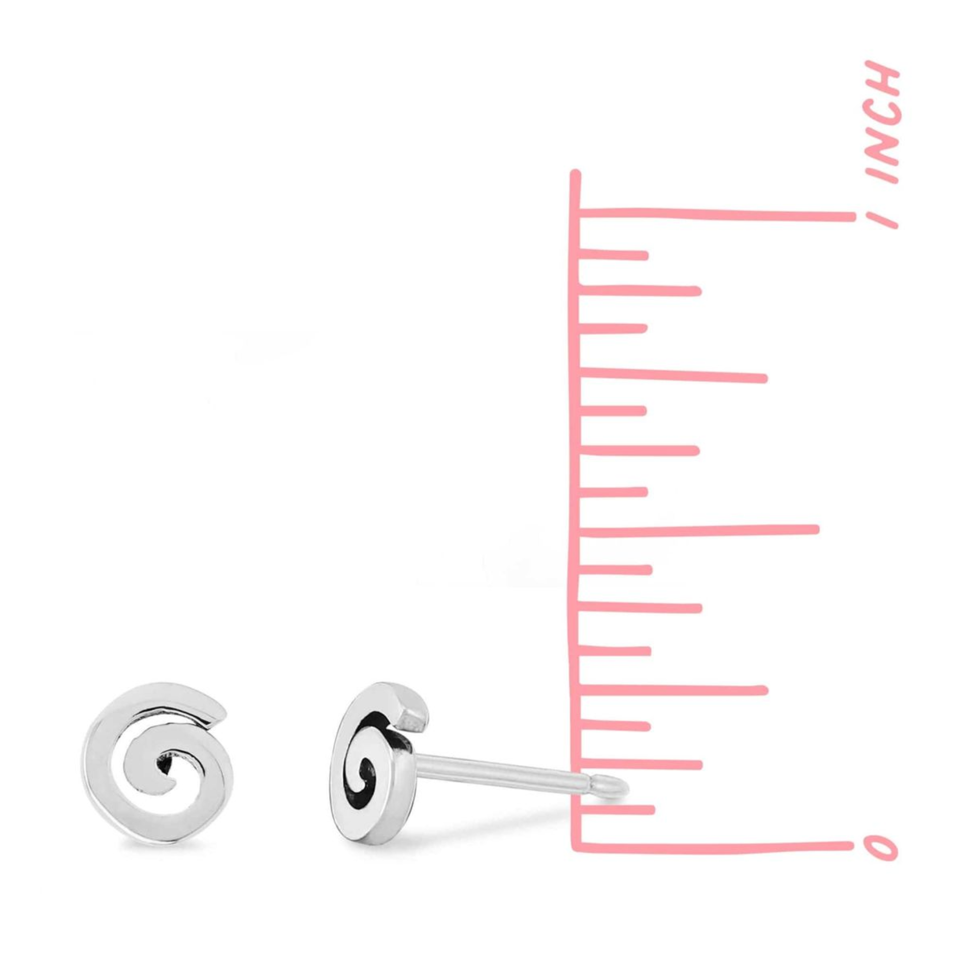 Boma Essential Spiral Stud Earrings - Sterling Silver