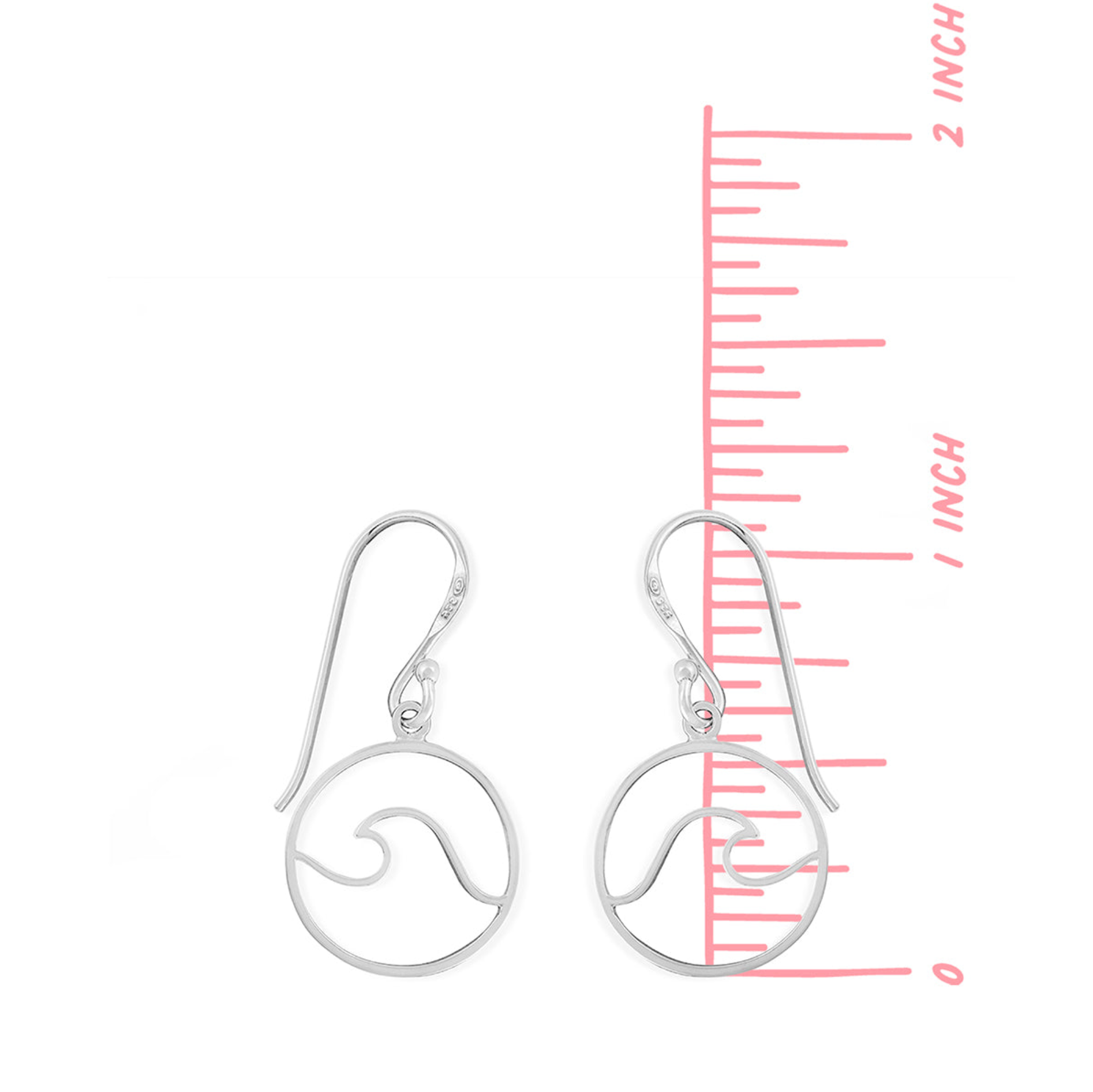 Boma Sterling Silver Circle Wave Earrings