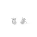 Boma Sterling Silver Minimal Cat Stud Earrings