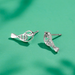 Boma Sterling Silver Robin Bird Outline Stud Earrings
