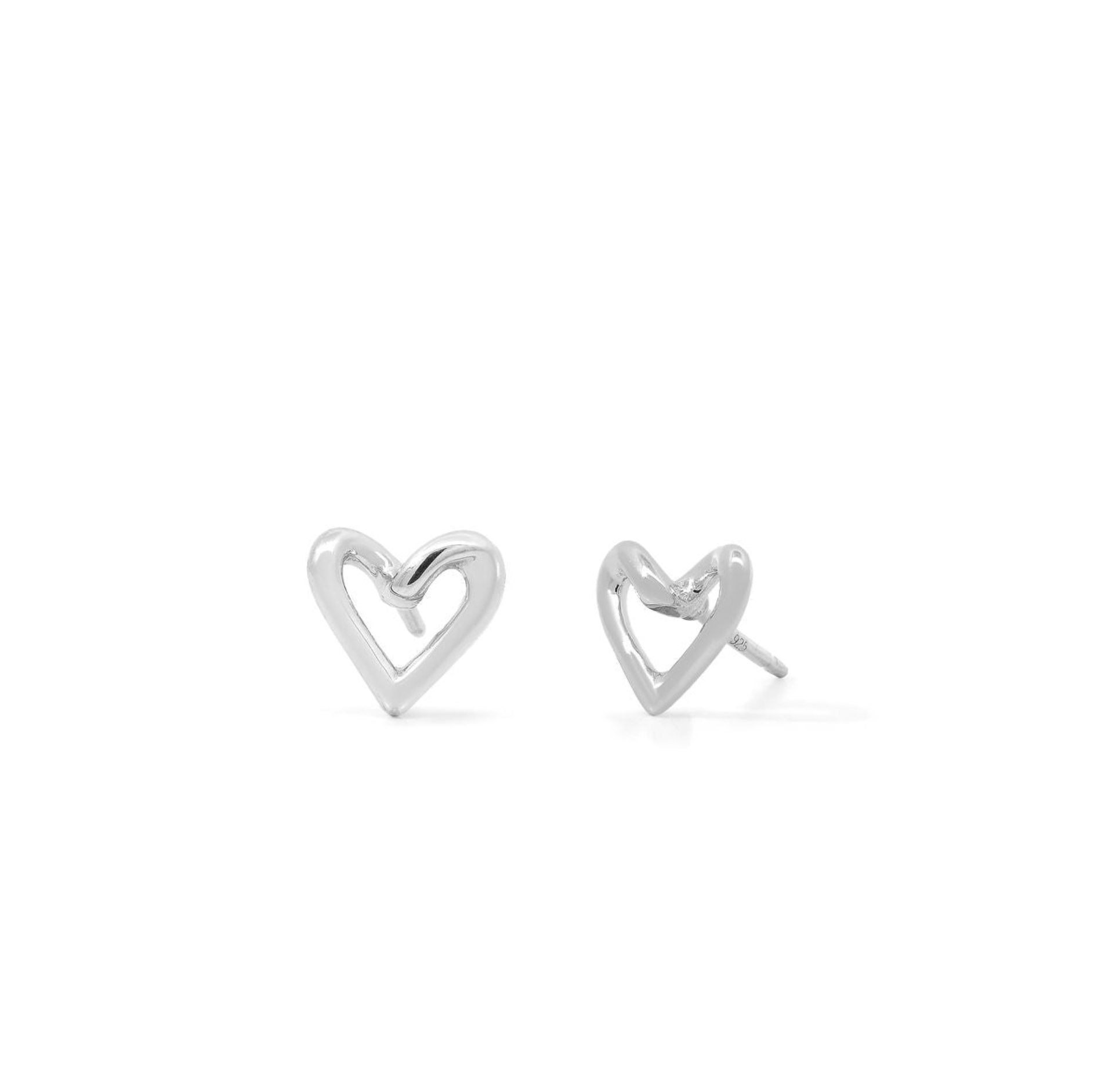 Boma Infinite Loop Sterling Silver Heart Stud Earrings