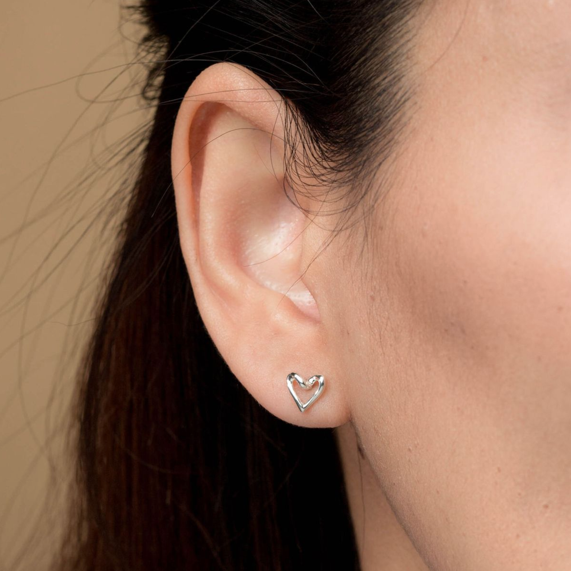 Boma Infinite Loop Sterling Silver Heart Stud Earrings