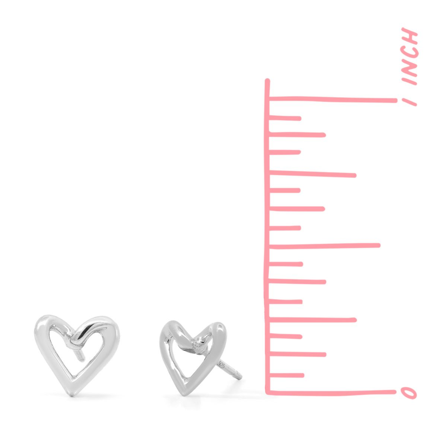 Boma Infinite Loop Sterling Silver Heart Stud Earrings