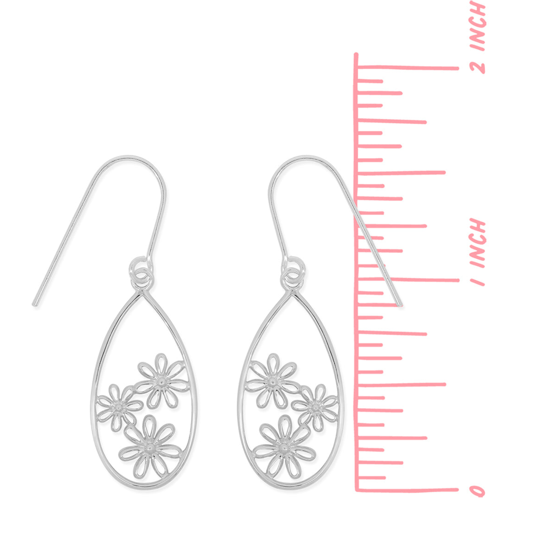 Boma Sterling Silver Floral Oval Earrings