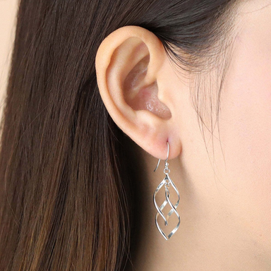 Boma Twisted Dangle Earrings - Silver