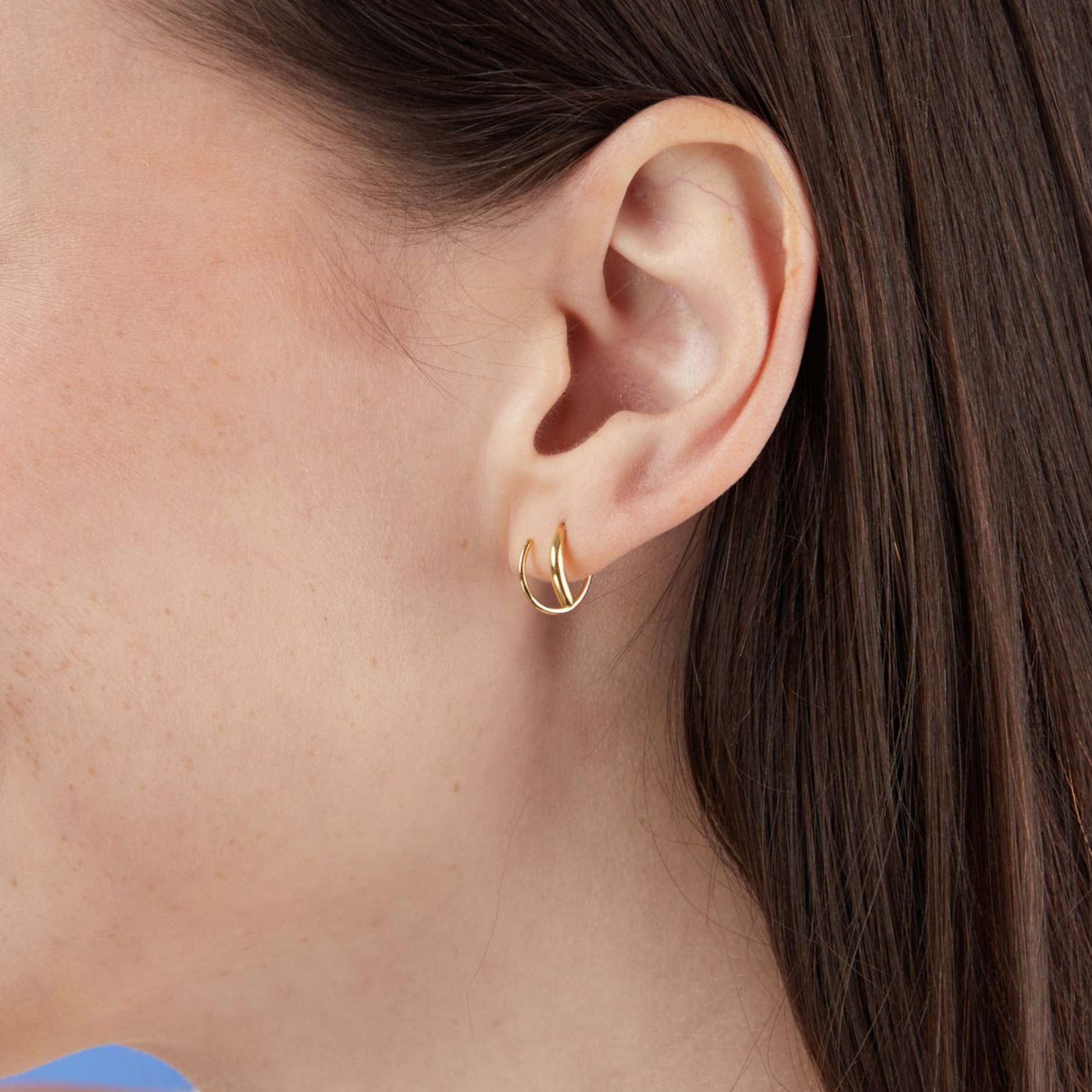 Boma Gold Minimalist Wrap Pull Through Hoops