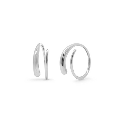 Boma Sterling Silver Minimalist Wrap Pull Through Hoops