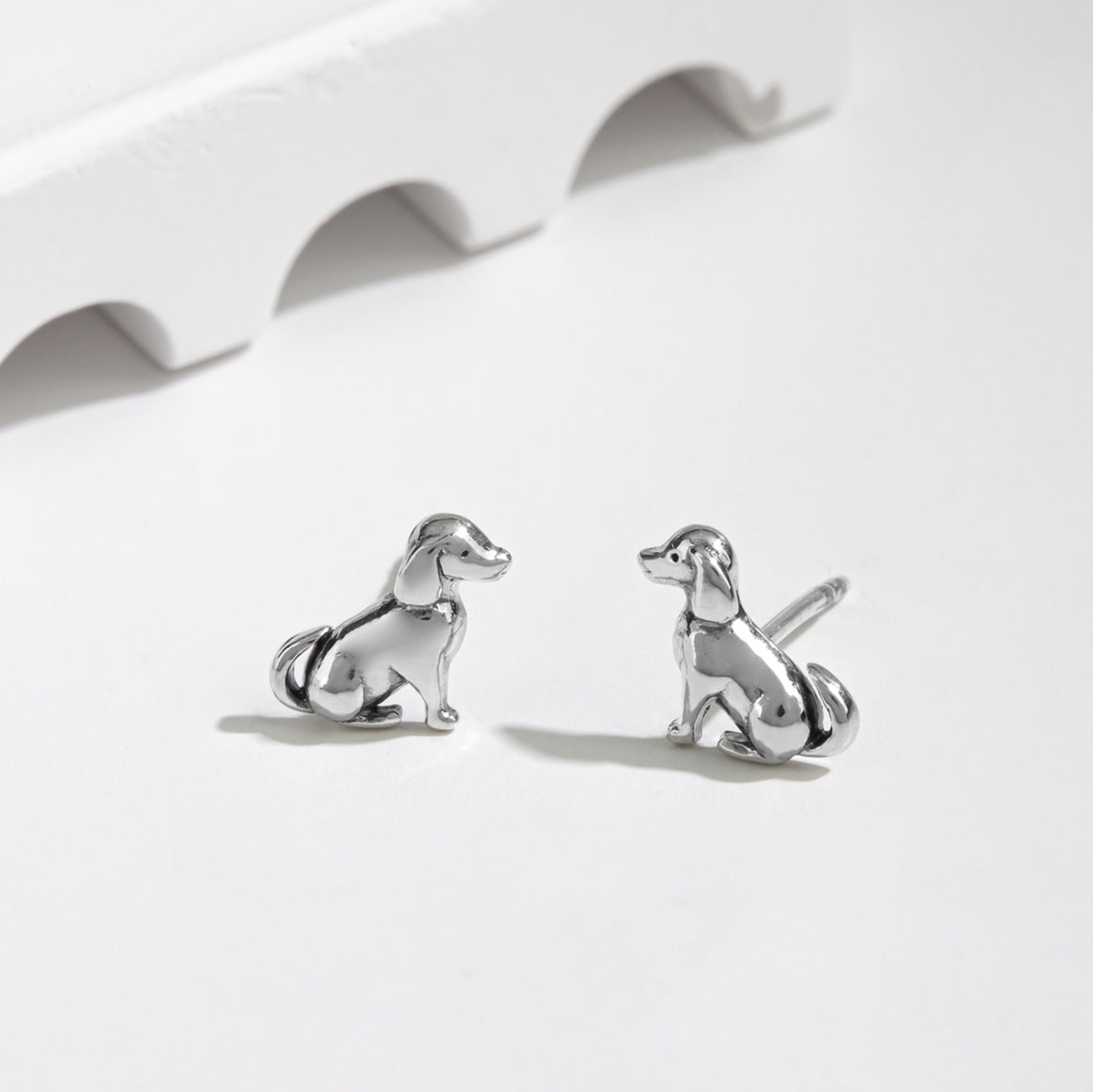 Boma Sitting Puppy Dog Stud Earrings