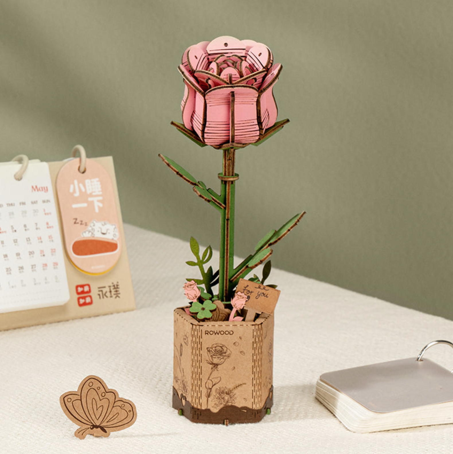 Robotime Pink Rose DIY Flower