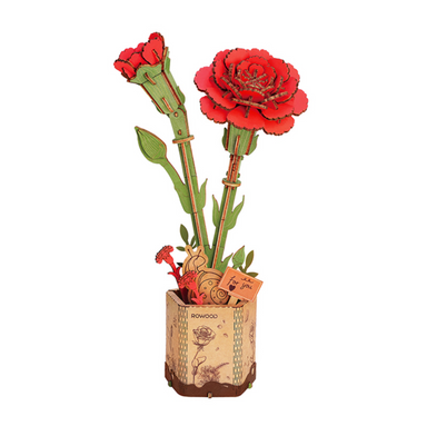 Robotime Red Carnation Wooden Flower
