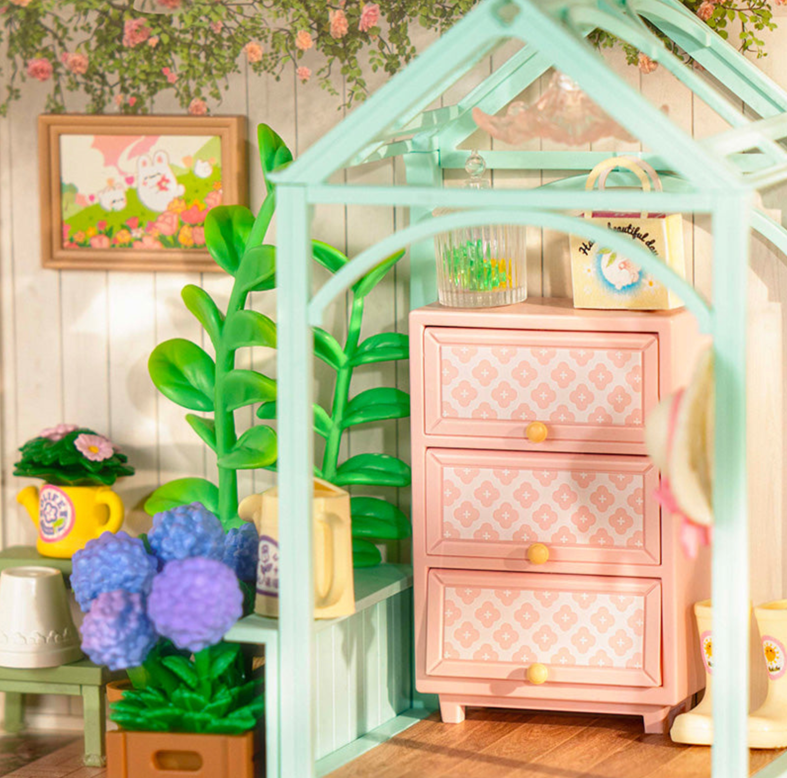 ROBOTIME Blooming Tea Garden DIY Miniature House - Super Creator