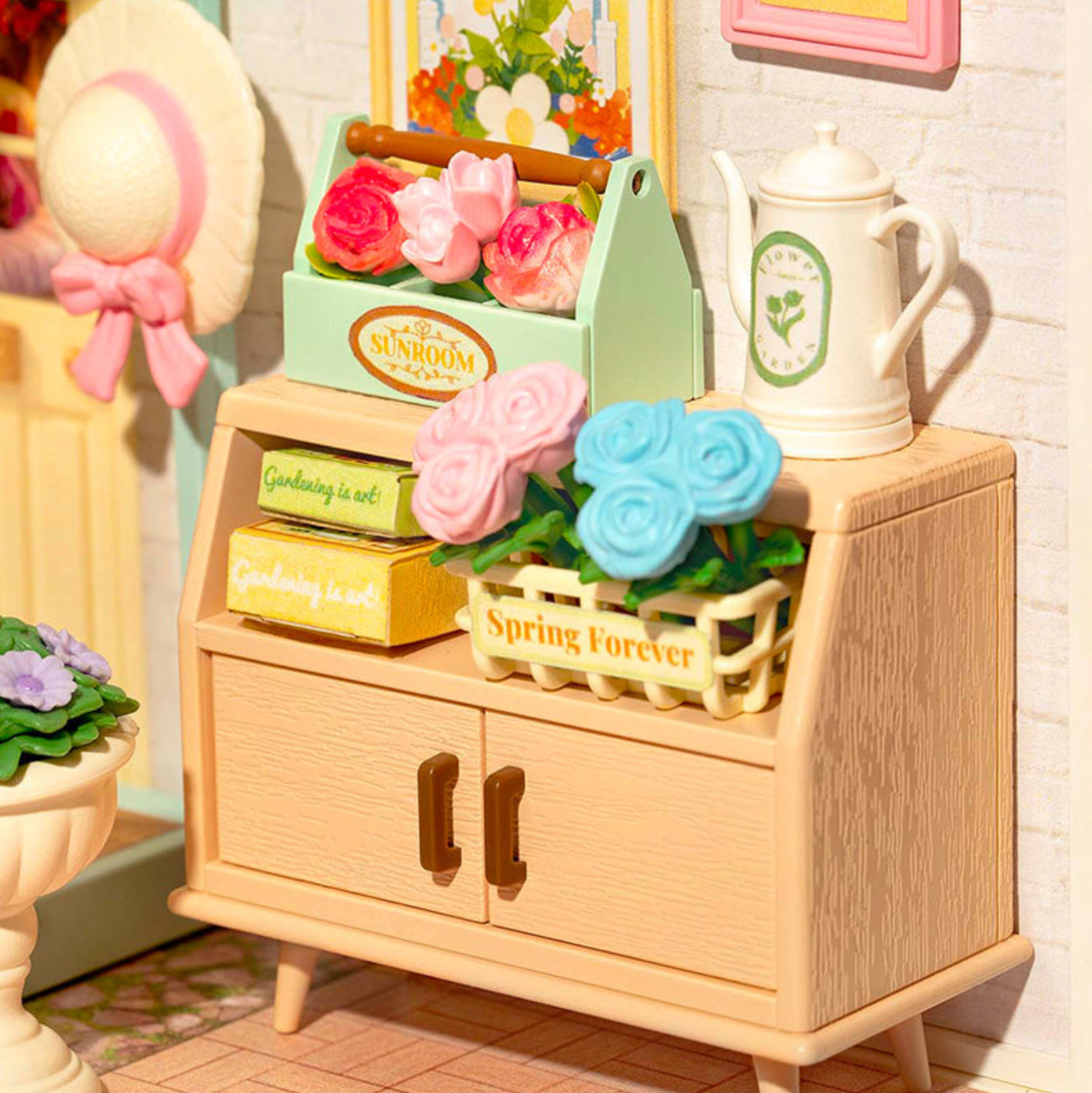 ROBOTIME Blooming Tea Garden DIY Miniature House - Super Creator