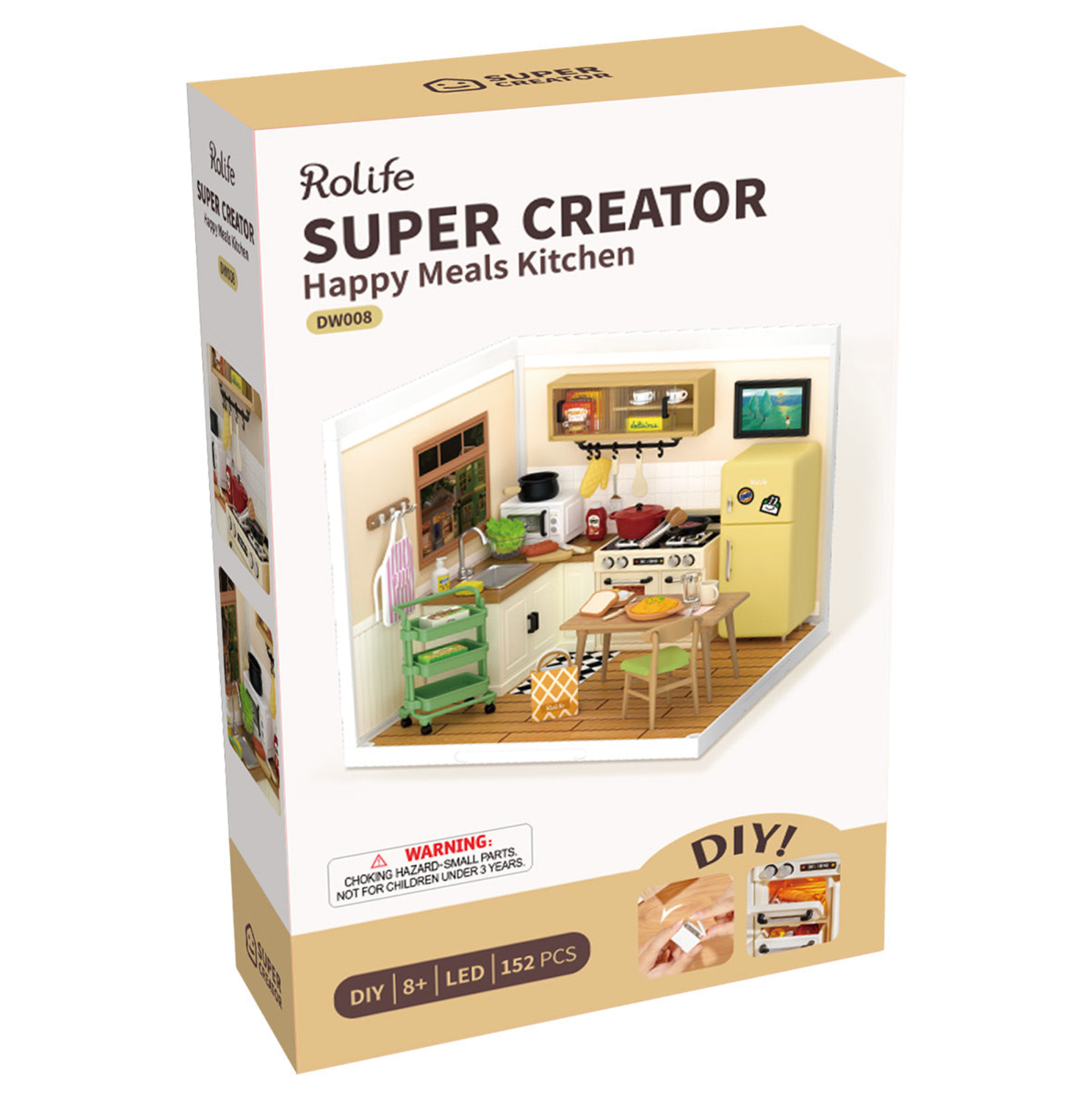 ROBOTIME Happy Meals Kitchen DIY Miniature House - Super Creator