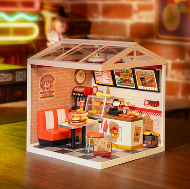 ROBOTIME Yum Yum Burgers DIY Miniature House - Super Creator
