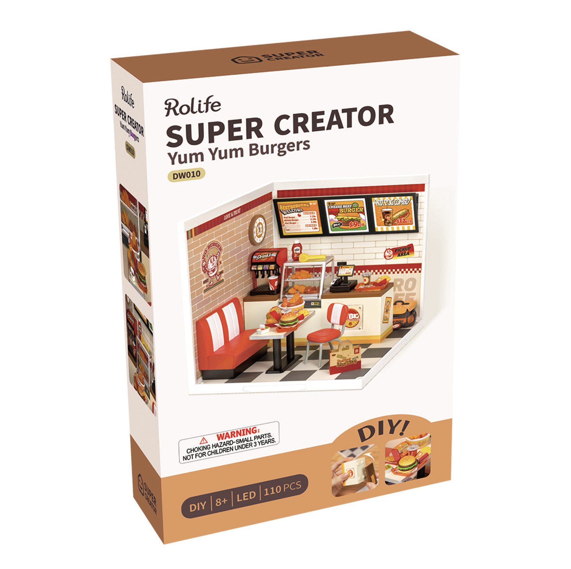 ROBOTIME Yum Yum Burgers DIY Miniature House - Super Creator