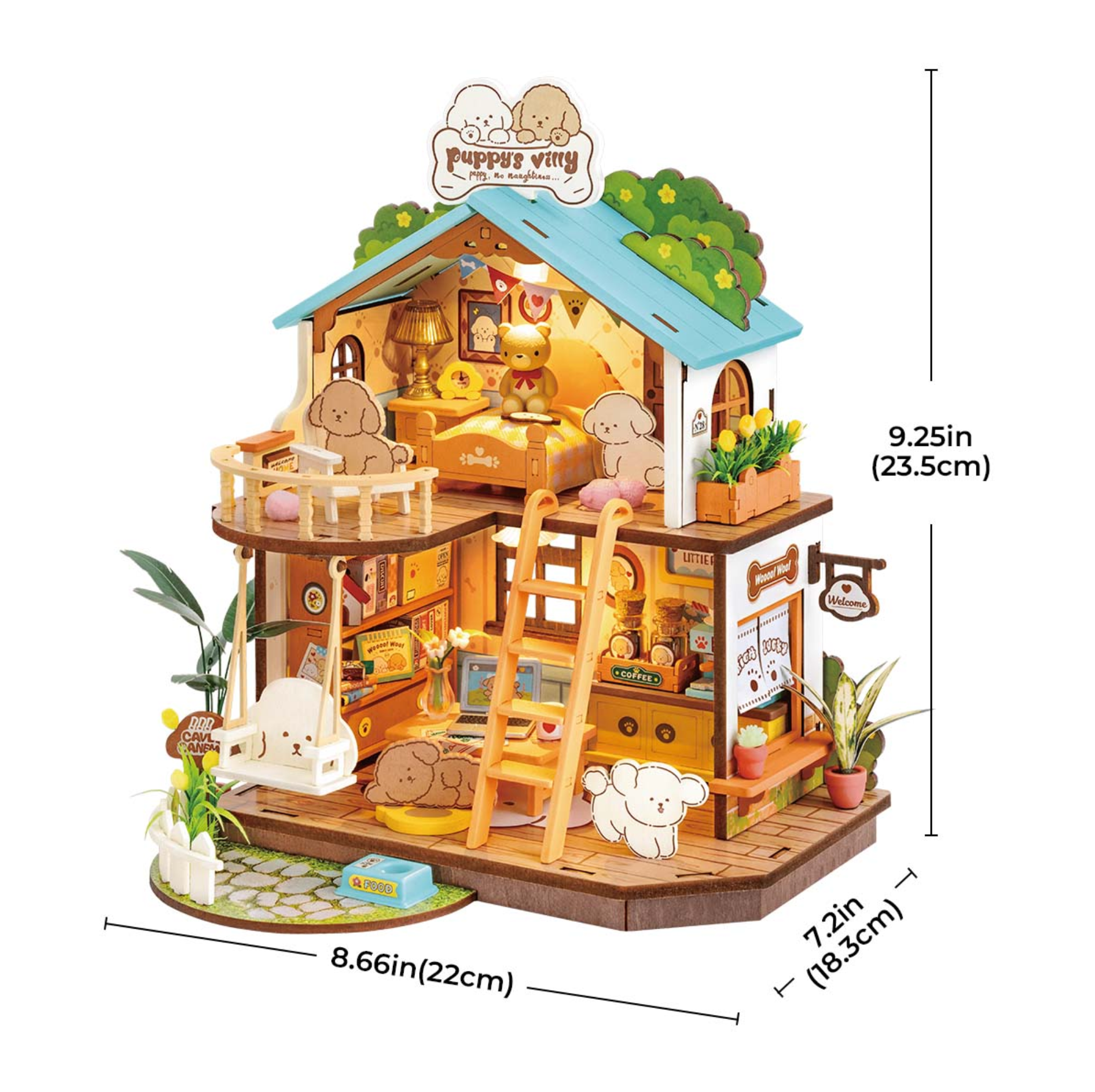 ROBOTIME Puppy's Cozy Villa DIY Miniature House
