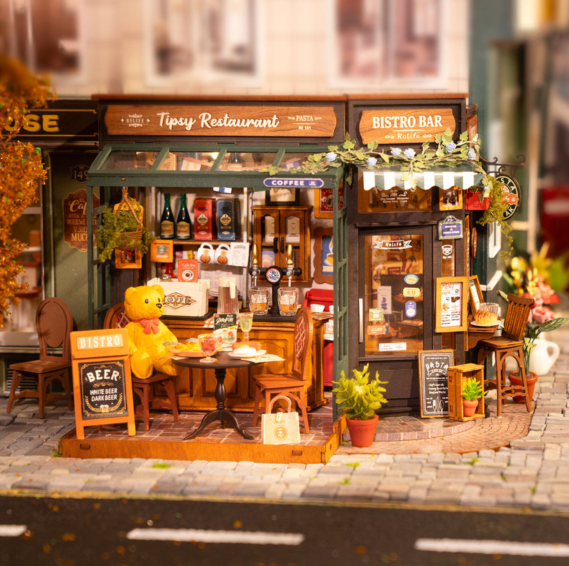 ROBOTIME Tipsy Restaurant DIY Miniature House