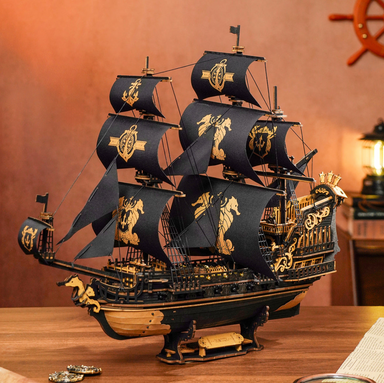 ROBOTIME The Seahorse Barque 3D Wooden Puzzle