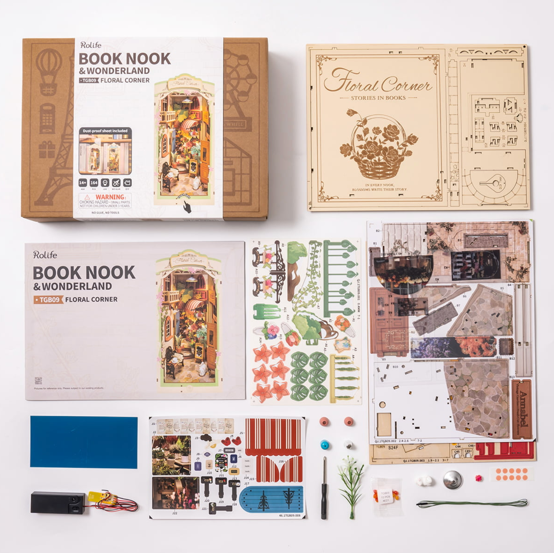 Robotime Floral Corner DIY Book Nook