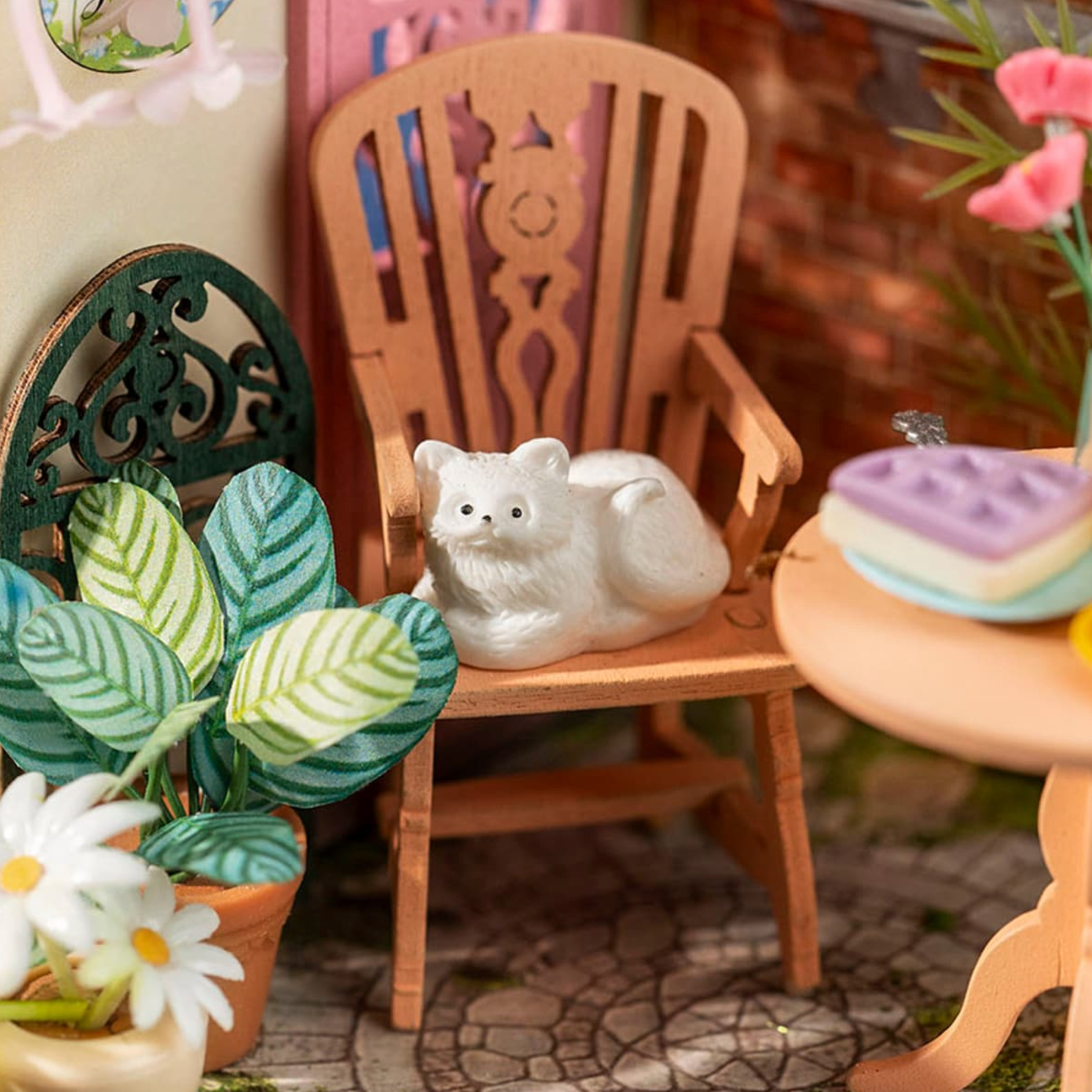 ROBOTIME Fancy Tea Yard DIY Miniature House