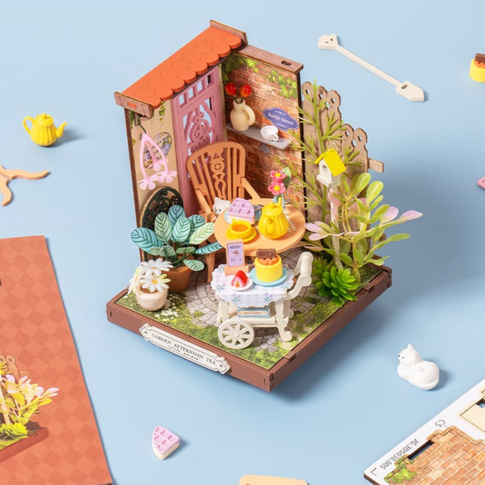 ROBOTIME Fancy Tea Yard DIY Miniature House