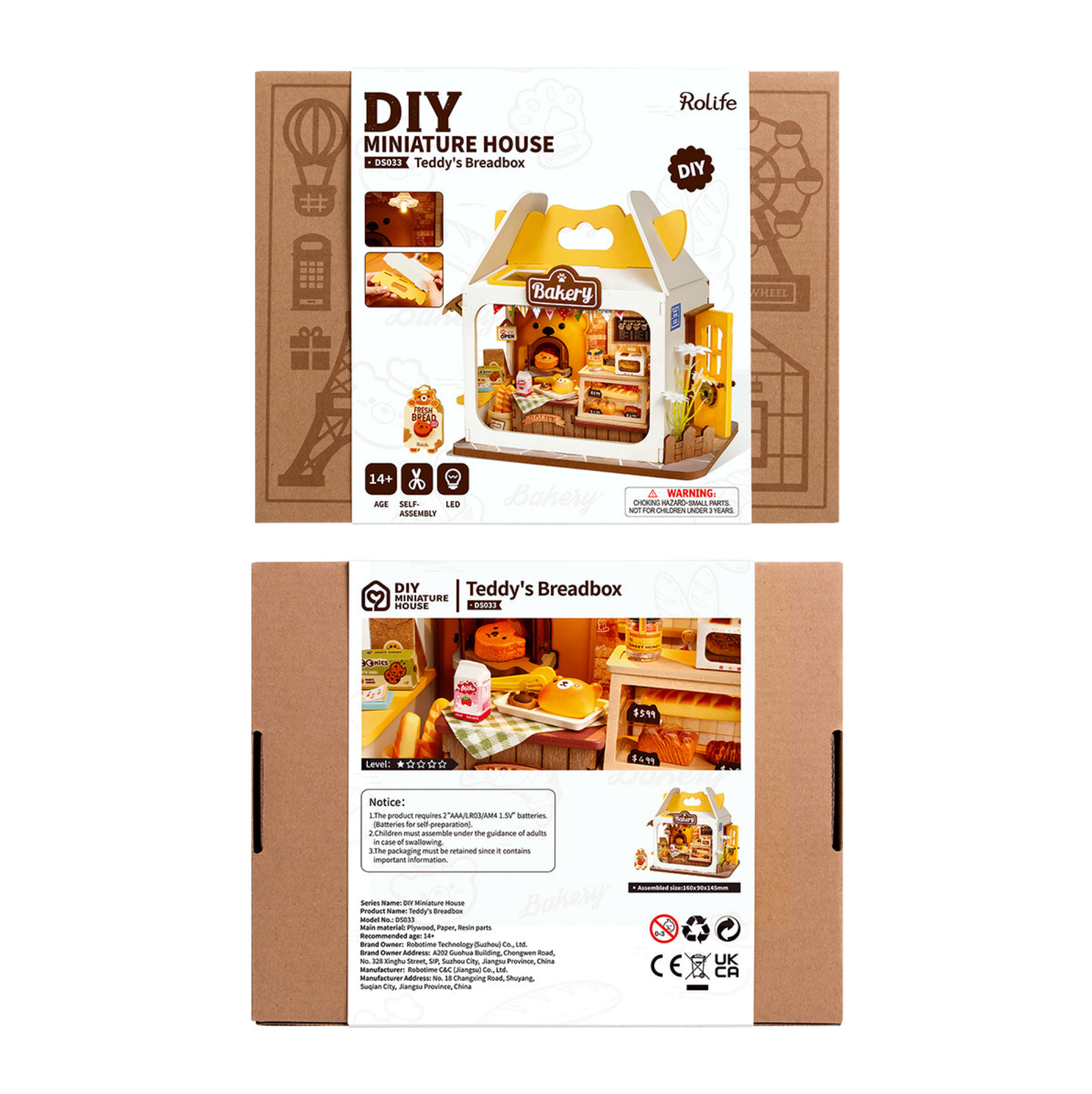 ROBOTIME Teddy's Breadbox DIY Miniature House Kit