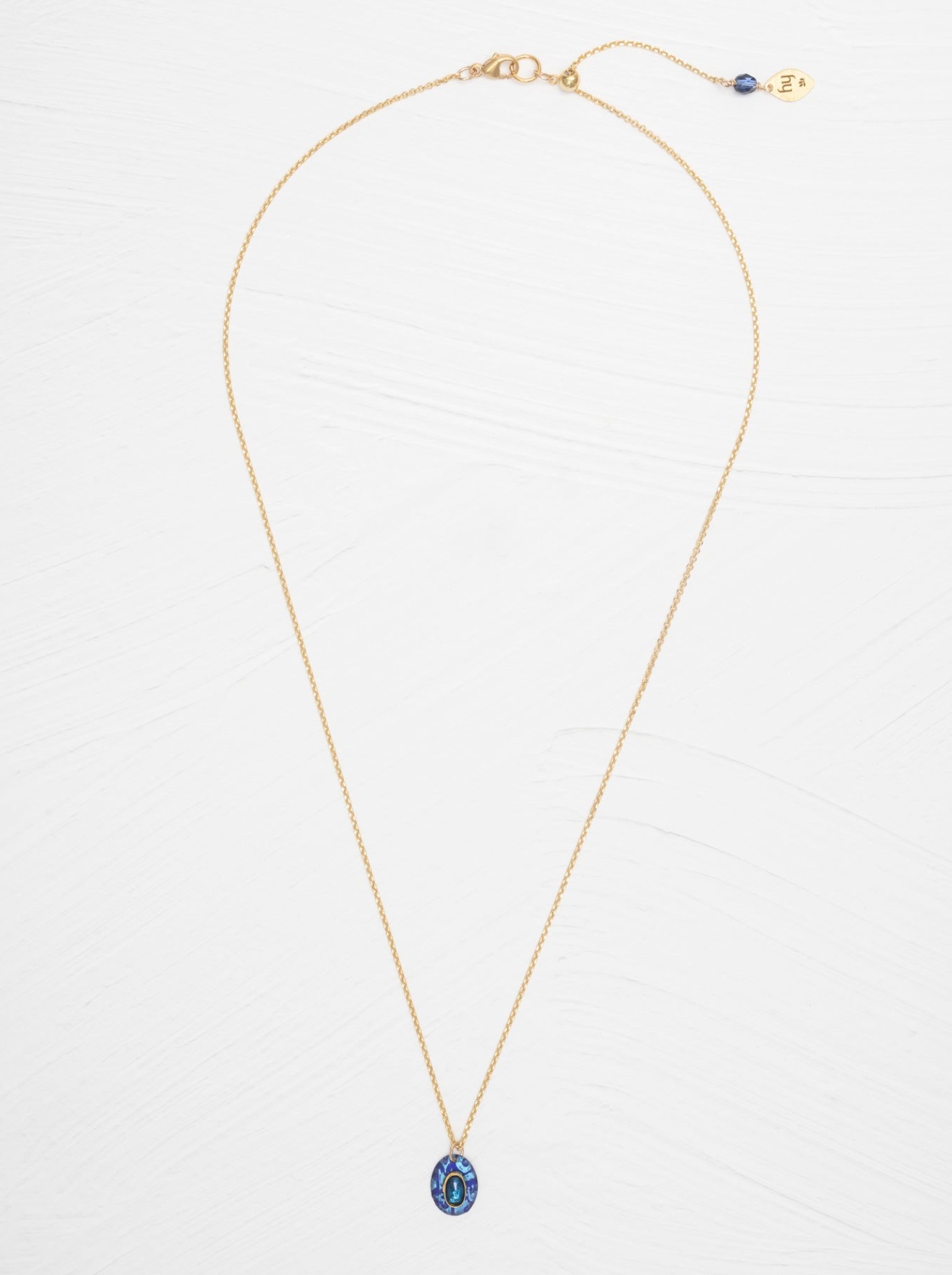 Holly Yashi Gracie Oval Pendant Necklace - Sapphire Blue