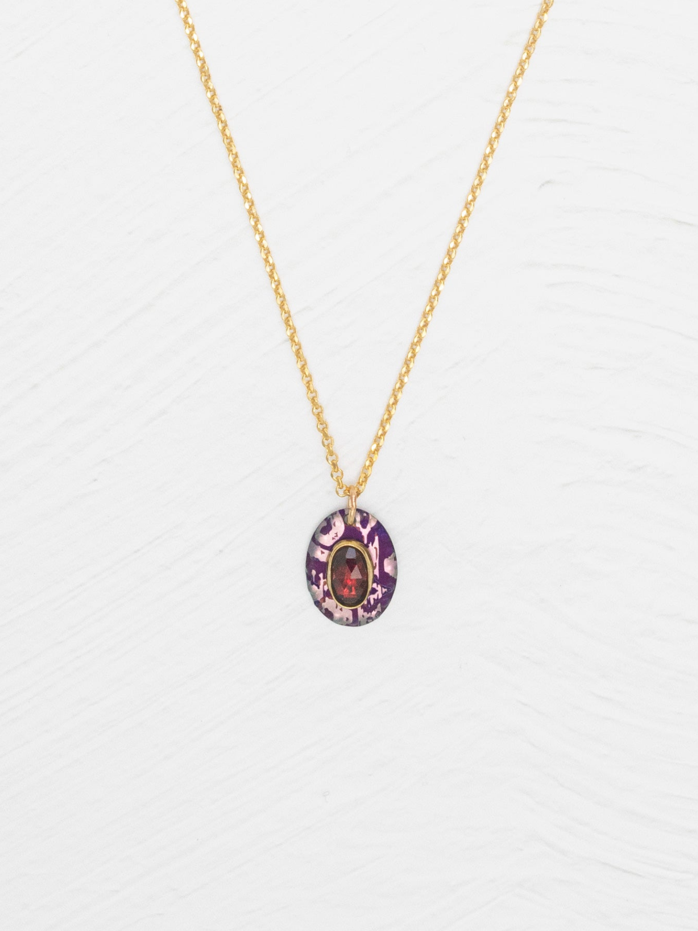 Holly Yashi Gracie Oval Pendant Necklace - Vintage Burgundy