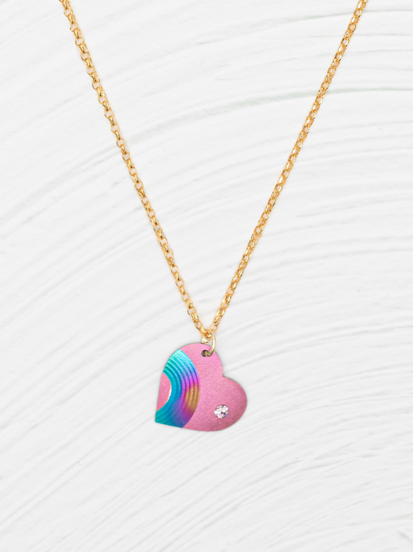 Holly Yashi Rainbow Heart Necklace for Kids