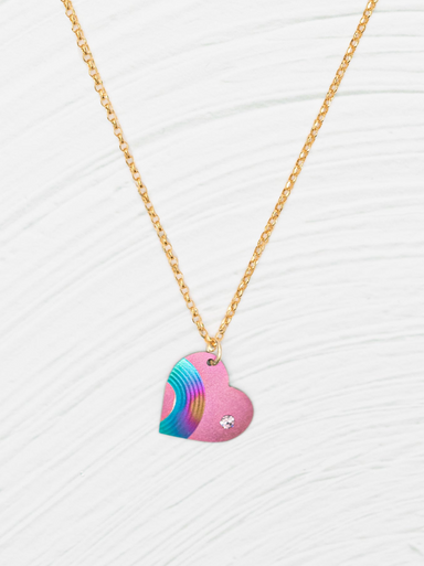 Holly Yashi Rainbow Heart Necklace for Kids
