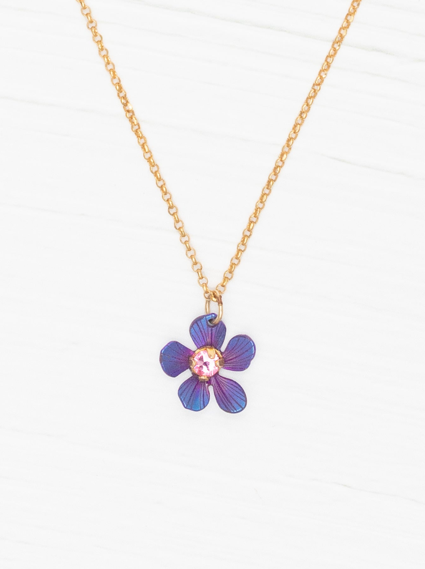 Holly Yashi Plumeria Flower Necklace for Kids- Purple & Rose
