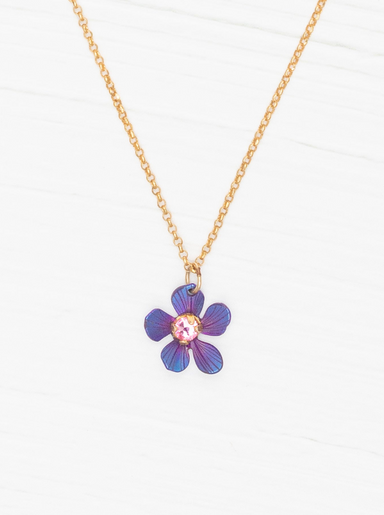 Holly Yashi Plumeria Flower Necklace for Kids- Purple & Rose