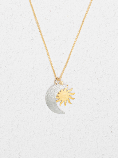 Holly Yashi Sun and Moon Pendant Necklace - Gold and Silver