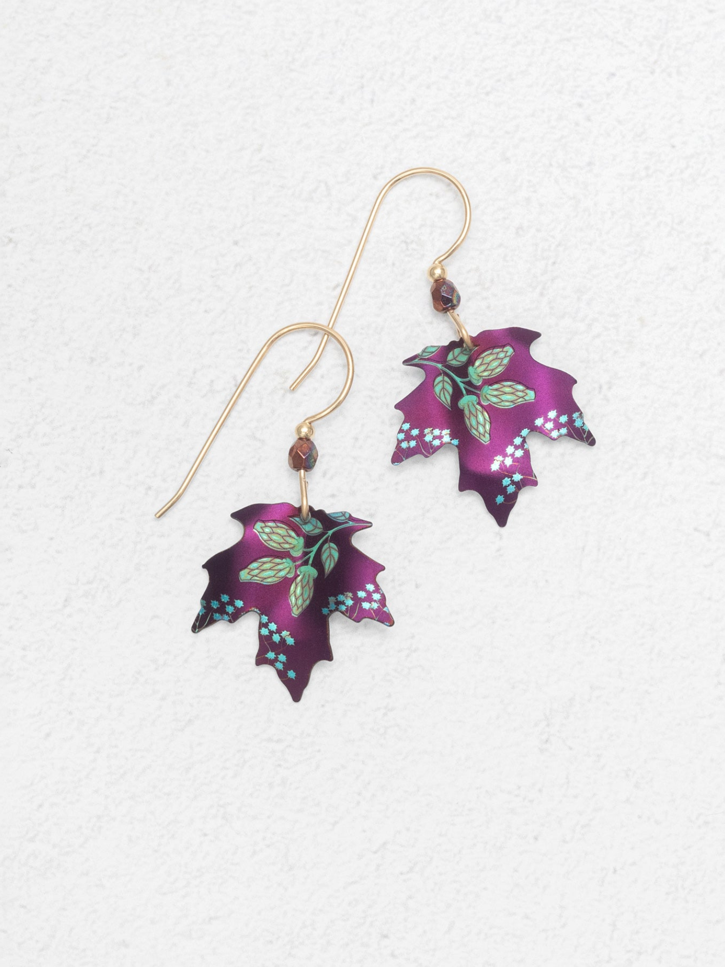 Holly Yashi Blooming Maple Earrings - Plum Berry