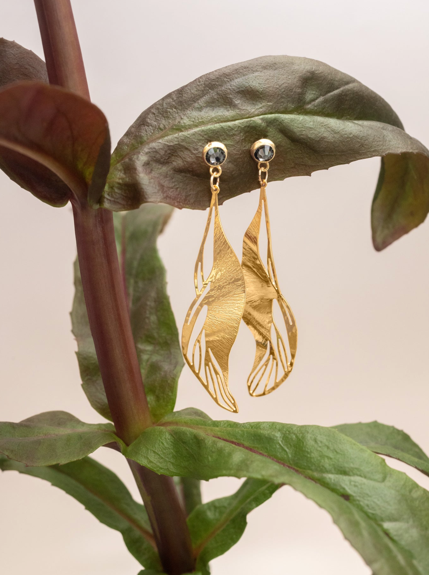 Holly Yashi Gilded Leaf Post Earrings - Gold