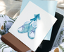Knit Blue Baby Booties Blank Quilling Card