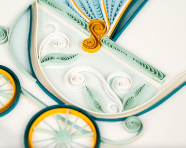 Blue Baby Buggy Blank Quilling Card